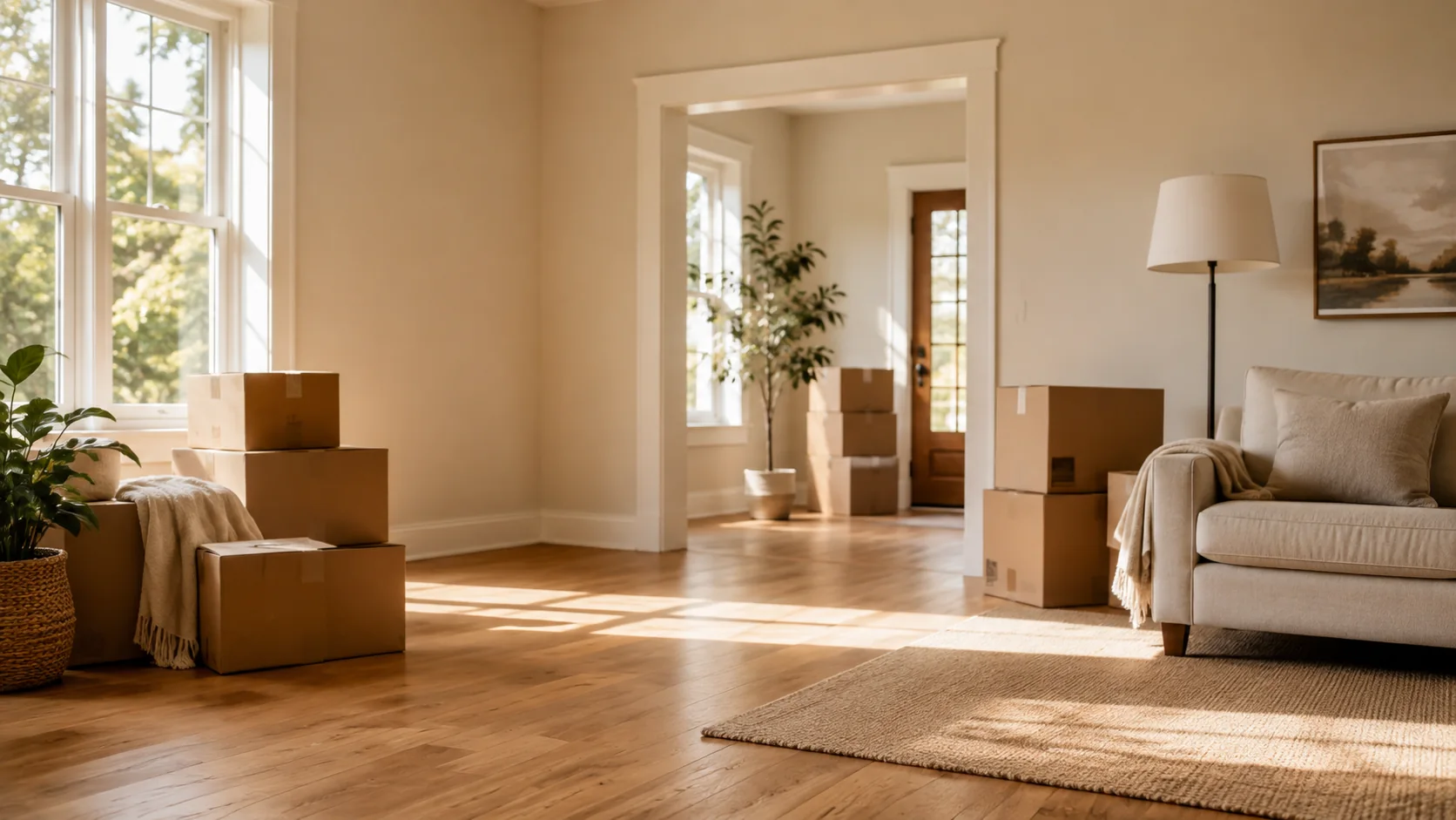 Moving boxes in a private home