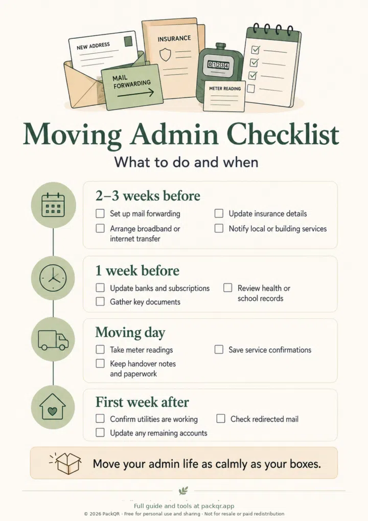 Moving Admin Checklist infographic preview