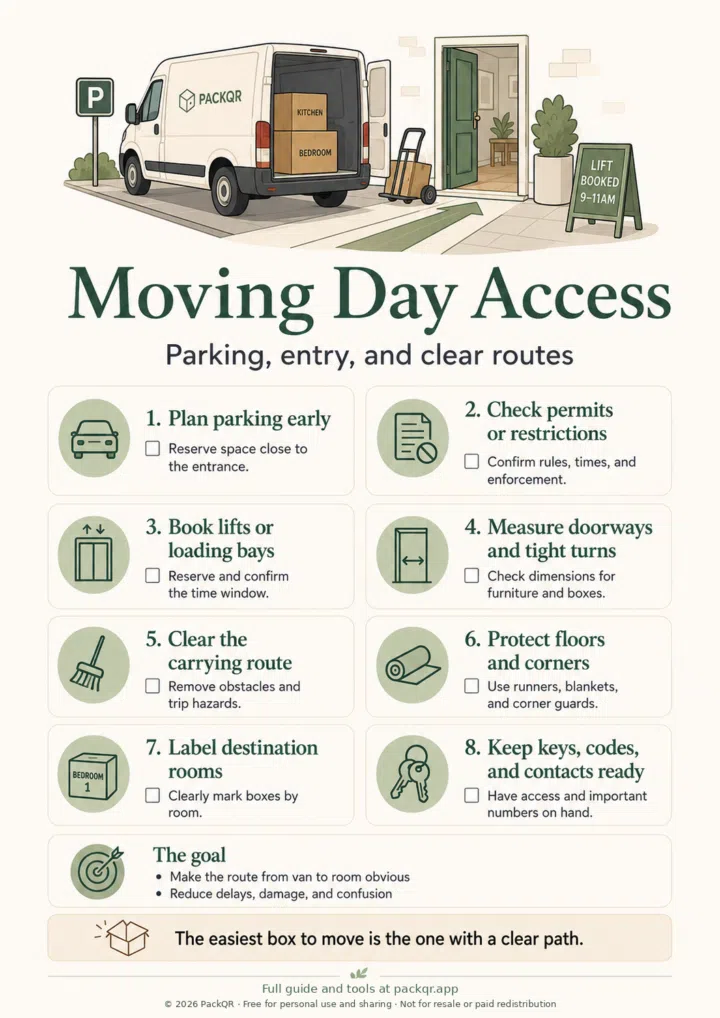 Moving Day Access checklist infographic preview