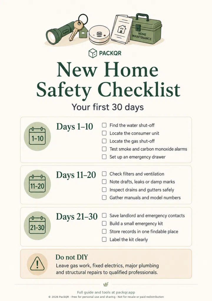 New Home Safety Checklist infographic preview