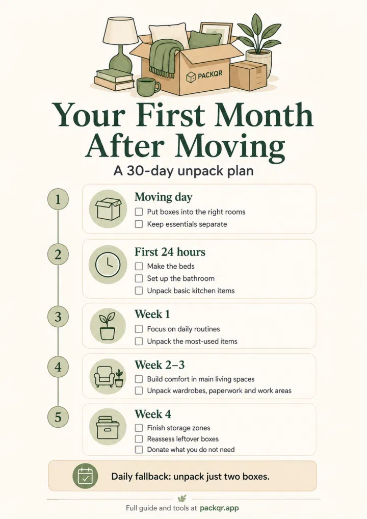 Your First Month After Moving infographic preview